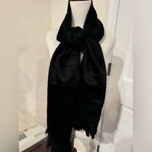 Alpaca wool Luxurious Black Scarf, 10” by 70” made in Peru